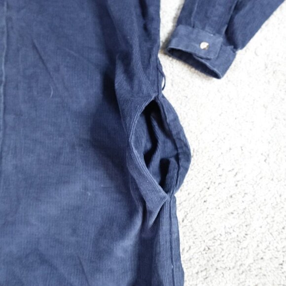 Vintage LL Bean Dress 10 Blue Corduroy Modest Prairie Cottagecore Plant Mom USA - Picture 3 of 11